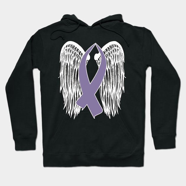 Winged Awareness Ribbon (Light Purple) Hoodie by BlakCircleGirl